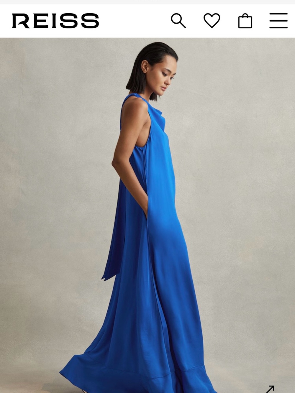Reiss Royal Blue Sleeveless Silk Maxi Dress - Picture 1 of 4
